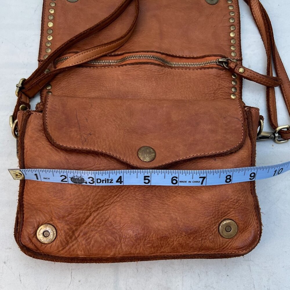 Sundance Brown Leather Studded Crossbody Bag - Picture 7 of 13